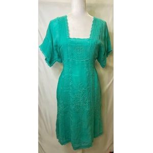 Johnny Was Floral Embroidered Dress Medium Tesl